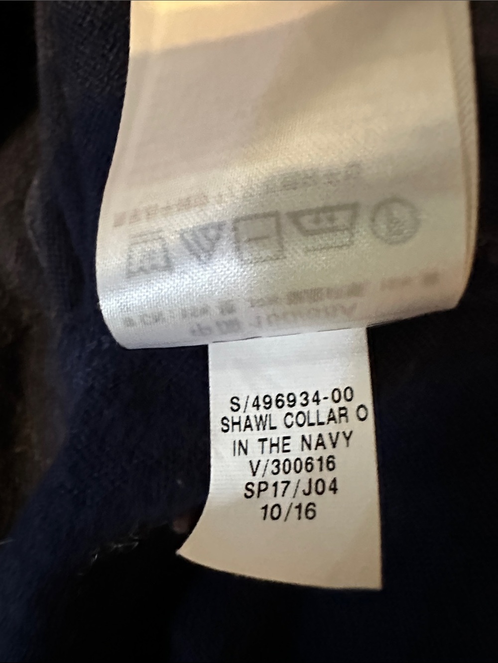 Old Navy Navy Shawl-Collar Open Front Cardigan with hand sewn embellishments - Picture 9 of 9